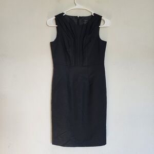 Ann Taylor Wool Blend Sleeveless Little Black Sheath Business Casual Dress 00P